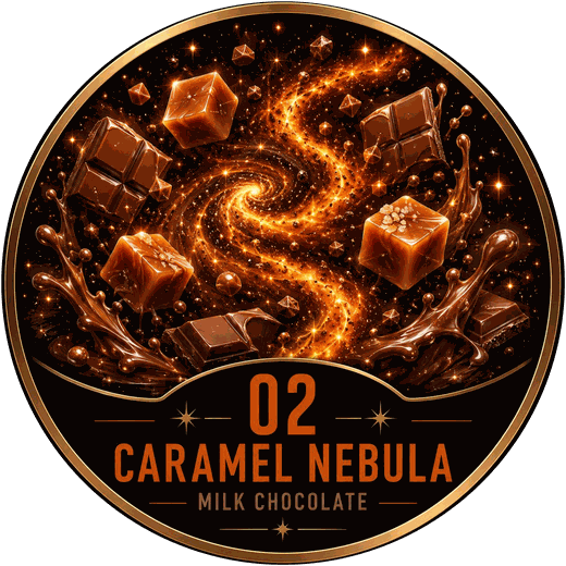 Caramel Nebula — Chocolate Tripz milk chocolate flavor coin